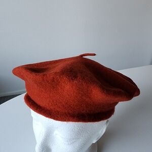 Wool Beret Hat Parisian French Style Burnt Orange Chic Elegant Sophisticated Cap